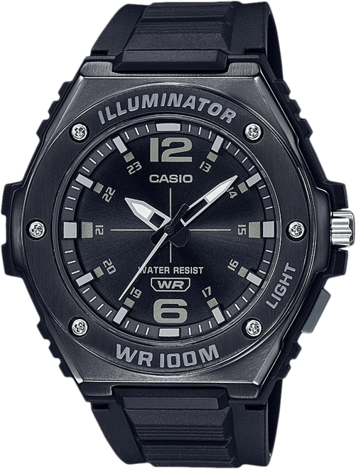 Men's Three-Hand Black Resin Watch 49.6mm, MWA100HB-1AV