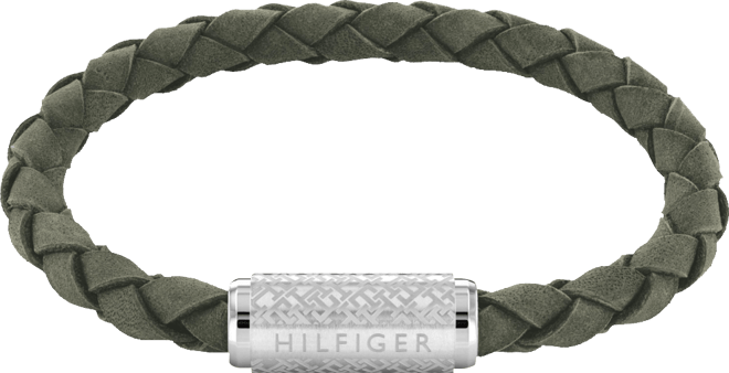 Men's Braided Green Suede Leather Bracelet