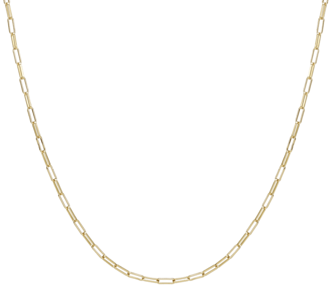 Gold-Tone Paper Clip Chain Link Necklace