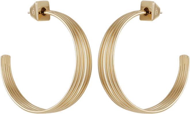 Gold-Tone Open Stacked Hoop Earrings