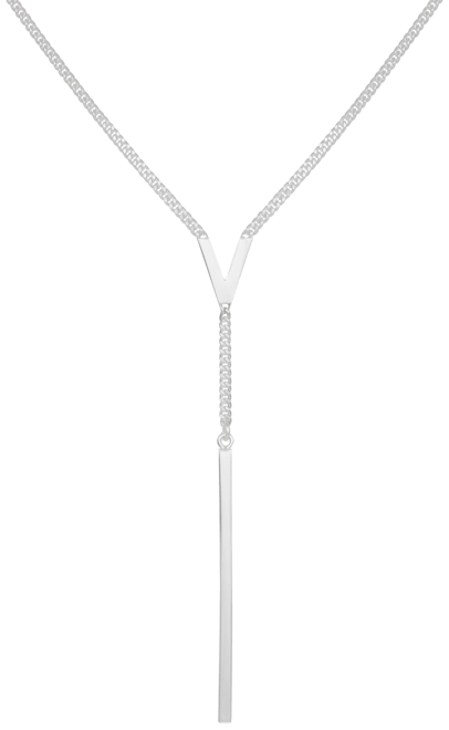 Silver-Tone Lariat Y-Necklace