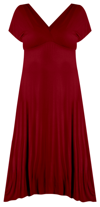 Plus Size Empire Waist V-neck Maxi Dress