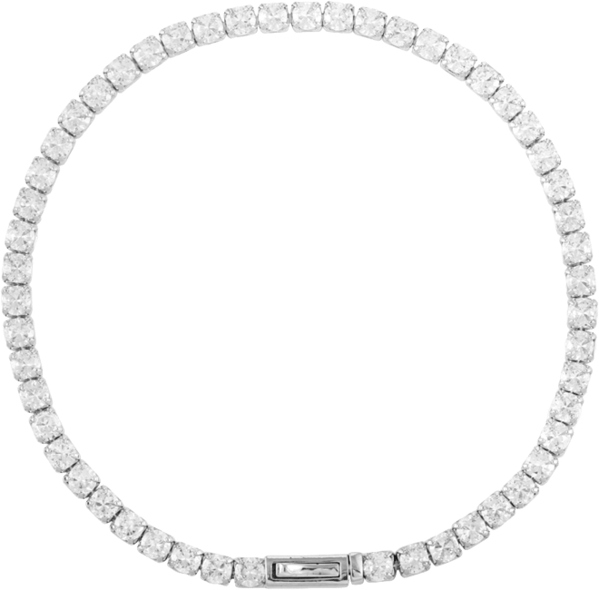 Silver-Tone Cubic Zirconia Tennis Bracelet