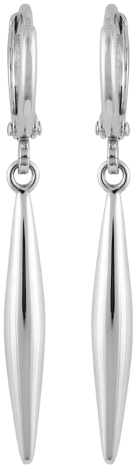 Silver-Tone Spear Dangle Huggie Hoop Drop Earrings