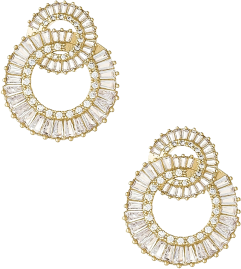 Rotating Circles 18K Gold Plated Earrings