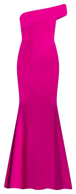 AQUA Scuba Crepe Off-the-Shoulder Gown - 100% Exclusive