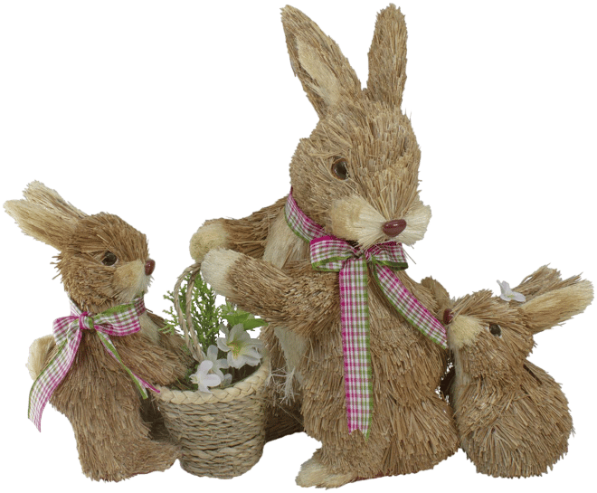 White Sisal Bunny Decor, Easter Decorations