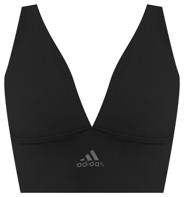 NWT Adidas Ladies Tech Fit Solid Black bra Black Matte Silver size