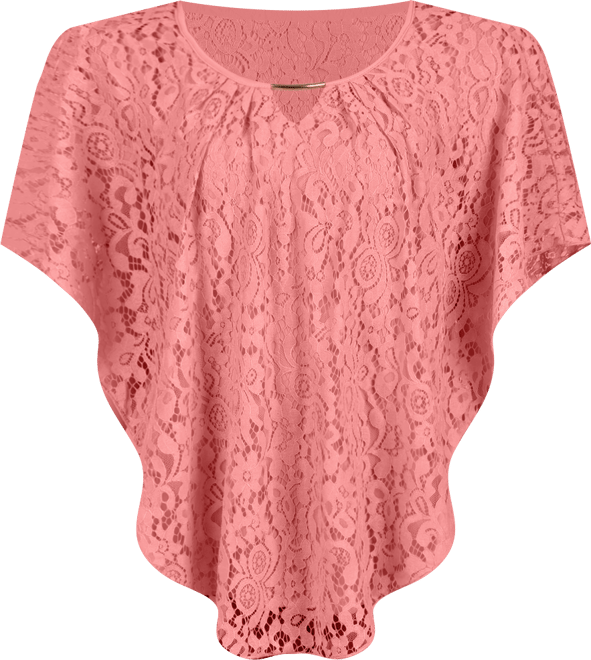 Petite Lace Poncho Top with Matching Tank
