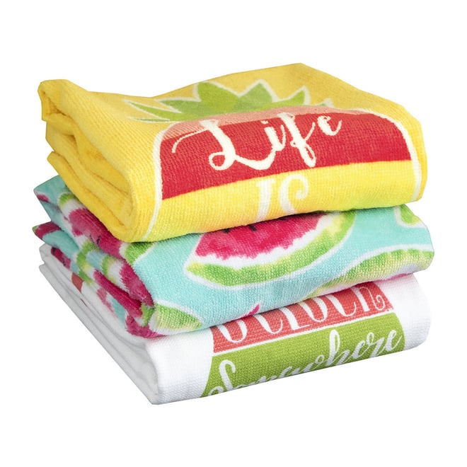 RITZ Cotton Kitchen Towels and Dish Cloths (Set of 3 Towels/ 3