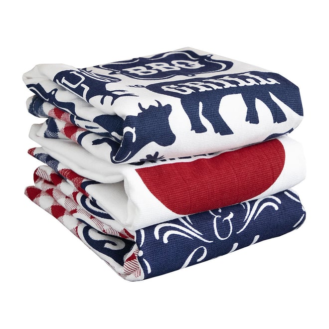 Ritz Kitchen Towels, Terry, Paprika - 3 towels