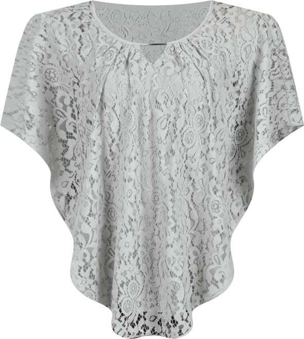 Petite Lace Poncho Top with Matching Tank