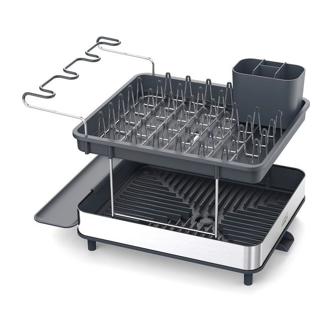 Joseph Joseph Extend Steel Expandable dish rack with draining spout - Gray