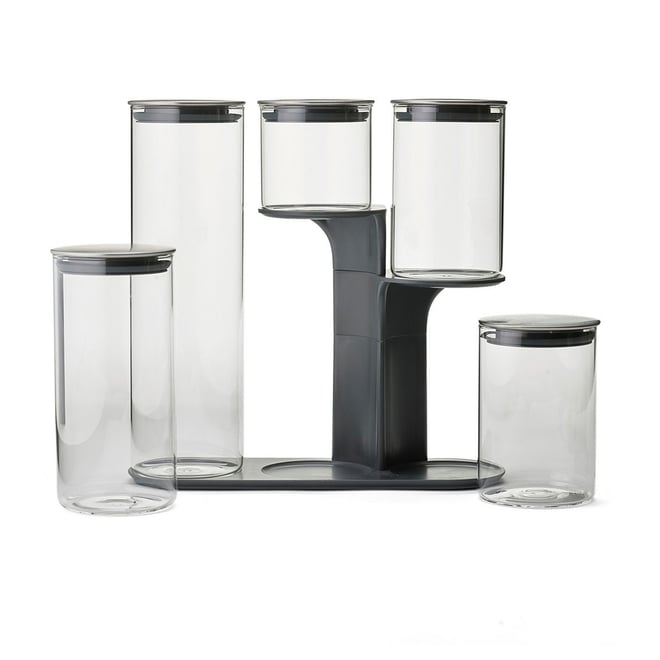 Joseph Joseph Podium Steel - Glass Storage Set With Ss Lids 5-pc. Canister