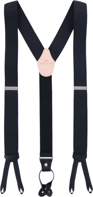 TRAFALGAR Men's Regal 35mm Vertical Striped Formal End Suspenders