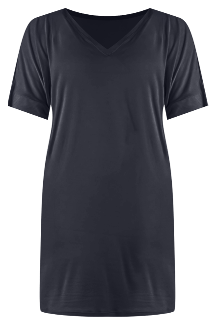 Plus Size Loose Fit V-Neck T Shirt Dress