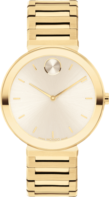 Women's Bold Horizon Swiss Quartz Ionic Plated Light Gold-Tone 2 Steel Watch 34mm