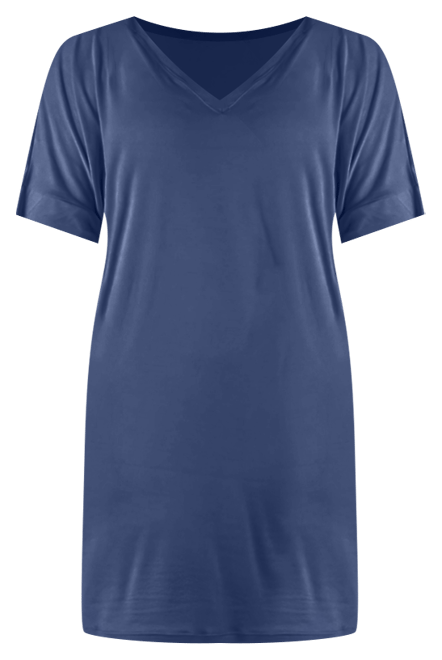 Plus Size Loose Fit V-Neck T Shirt Dress