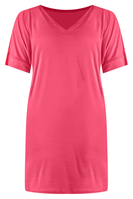 Plus Size Loose Fit V-Neck T Shirt Dress