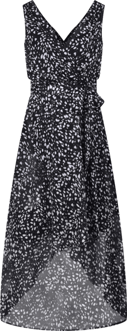 Petite Sleeveless Wrap Chiffon Dress