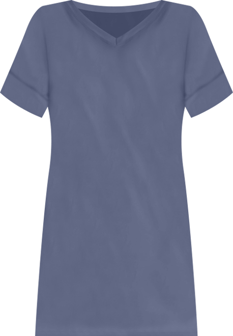 Solid Color Loose Fit V Neck T Shirt Style Women's Knee Length Dress