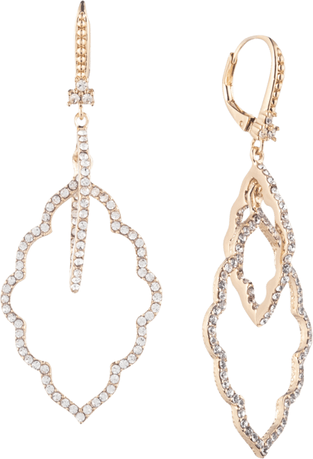 Marchesa Gold Tone Crystal Open Orbital Drop Earrings Macy s