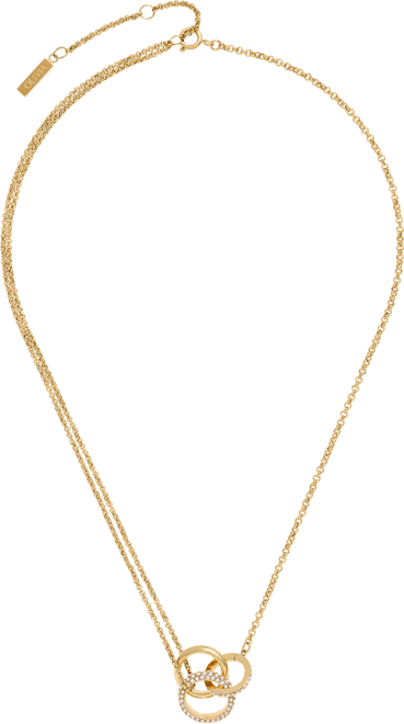 18K Gold-Plated Crystal Interlink Necklace