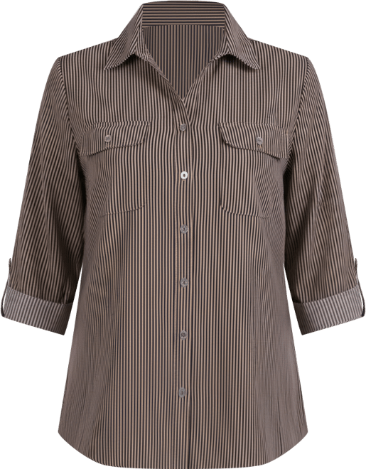Women's 3/4 Roll Tab Shirt with Pockets