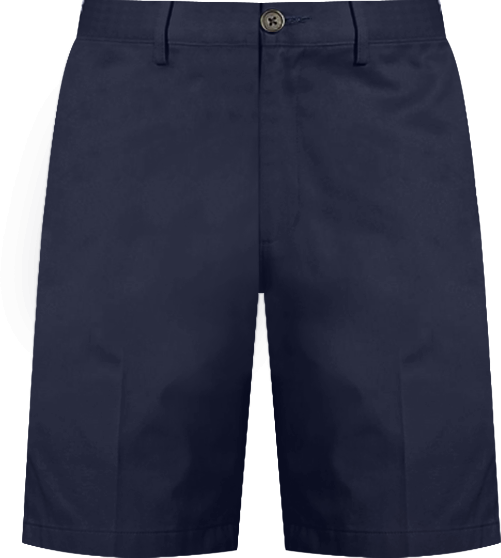 Men's No Iron 9" Comfort Waist Plain Front Chino Short