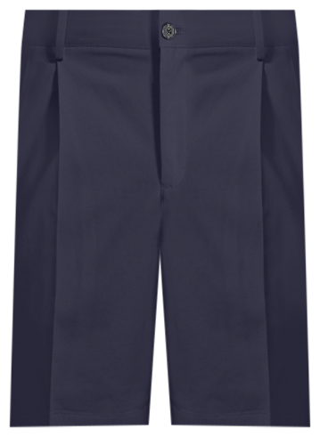 Men's No Iron 9" Comfort Waist Pleated Front Chino Short