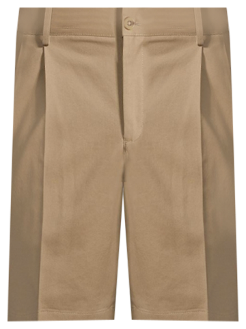 Men's No Iron 9" Comfort Waist Pleated Front Chino Short