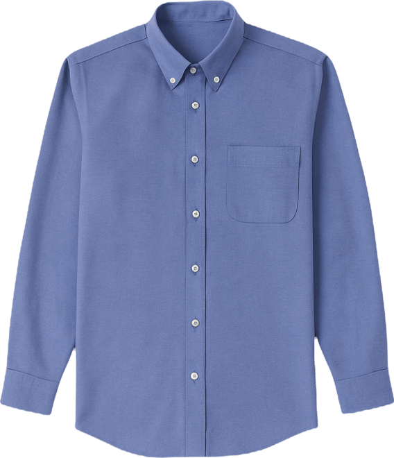 Men's Long Sleeve Solid Oxford Dress Shirt