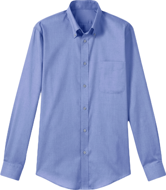Men's Long Sleeve No Iron Pinpoint Dress Shirt