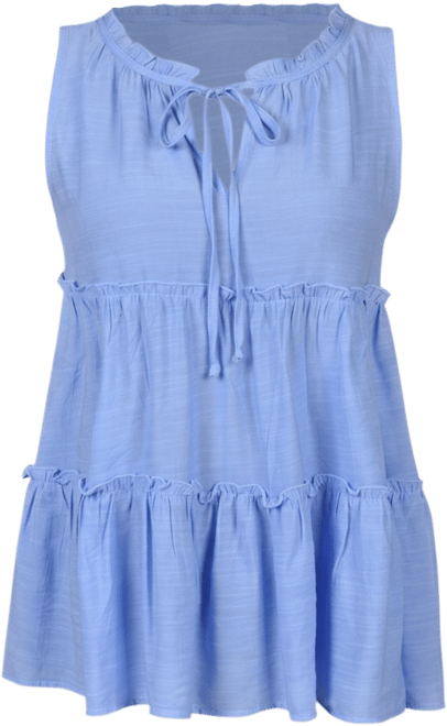 Petite Sleeveless Tiered Blouse
