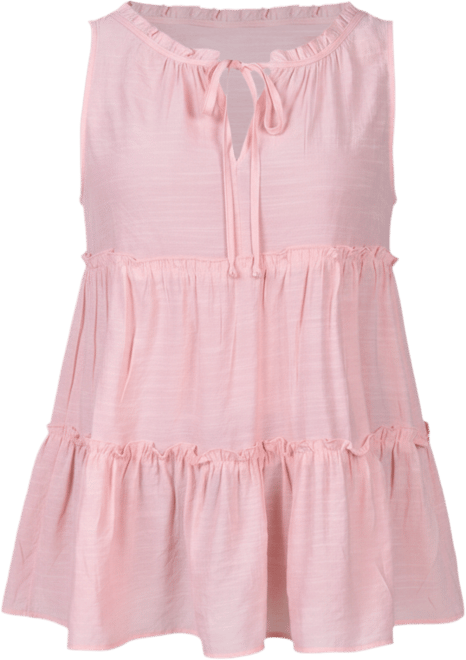 Petite Sleeveless Tiered Blouse