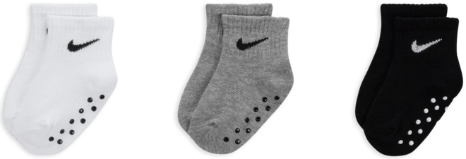 Nike Core Swoosh Baby (6-12M) Gripper Socks Box Set (3 Pairs