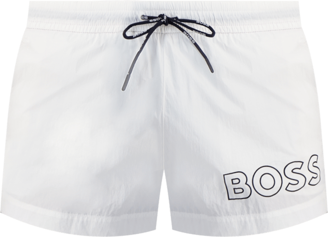 Boss by  Men's Mooneye Outlined Logo Drawstring 3" Swim Trunks
