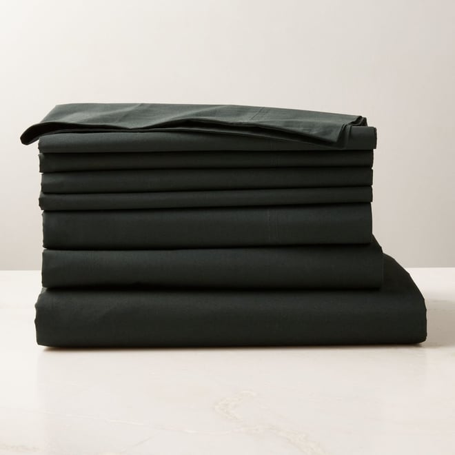 Niera Pinstitch Organic Cotton Black Duvet Cover and Pillow Shams