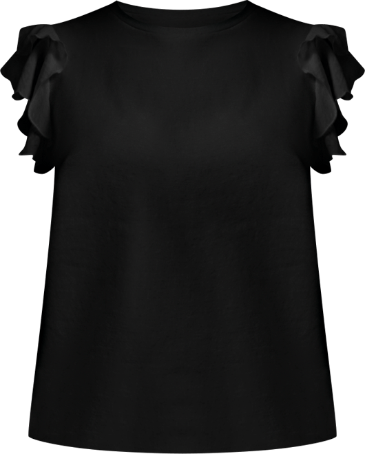 Vince Camuto Women's Tiered Ruffled-Sleeve T-Shirt - Macy's