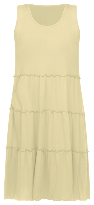Plus Size Scoop Neck Tiered Midi Dress