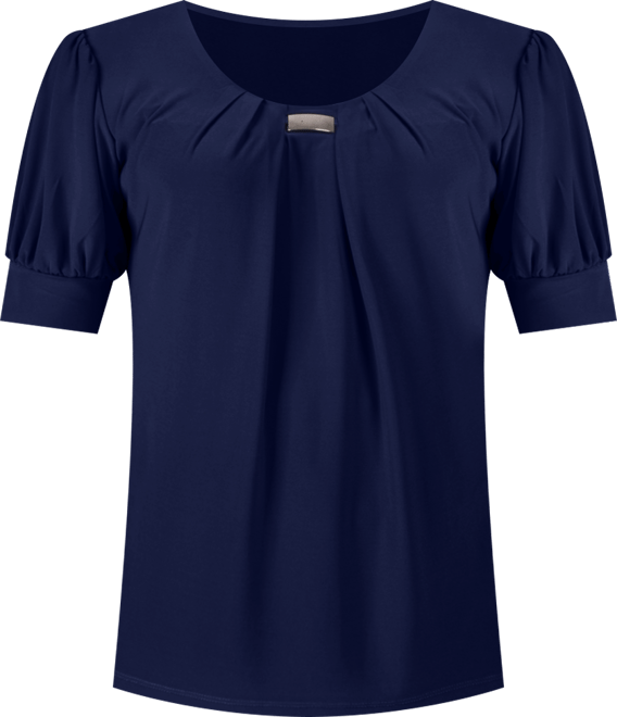 Women's Short Balloon Sleeve Top with Hardware