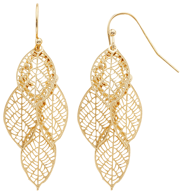 LC Lauren Conrad Filigree Leaf Nickel Free Drop Earrings