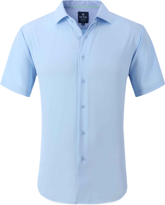 Men's Slim Fit Short Sleeve Performance Button Down Dress Shirt