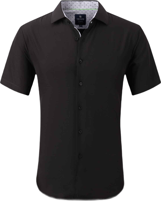 Men's Slim Fit Short Sleeve Performance Button Down Dress Shirt