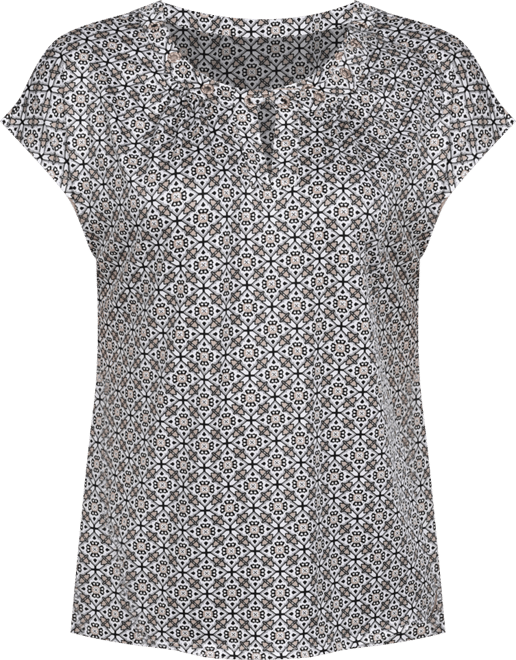 Petite Grommet Neck Knit Short Extended Sleeve Top