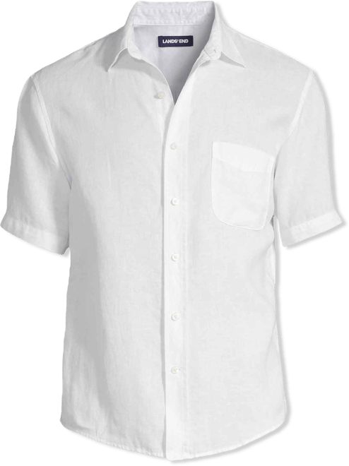 Men's Traditional Fit Short Sleeve Linen Shirt