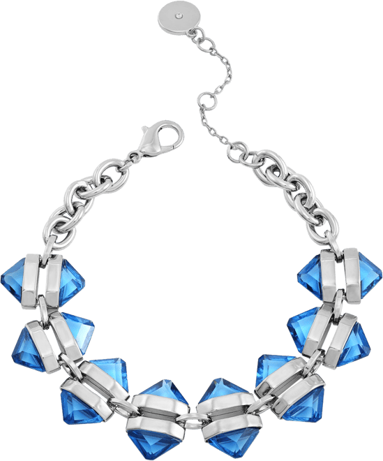 Imitation Red Siam Epoxy Gold-Tone Cable Chain Bracelet