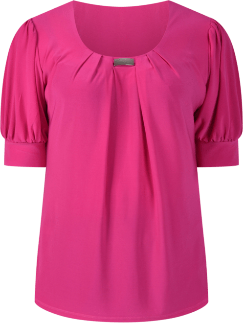 Women's Short Balloon Sleeve Top with Hardware