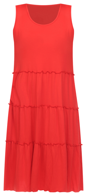 Plus Size Scoop Neck Tiered Midi Dress