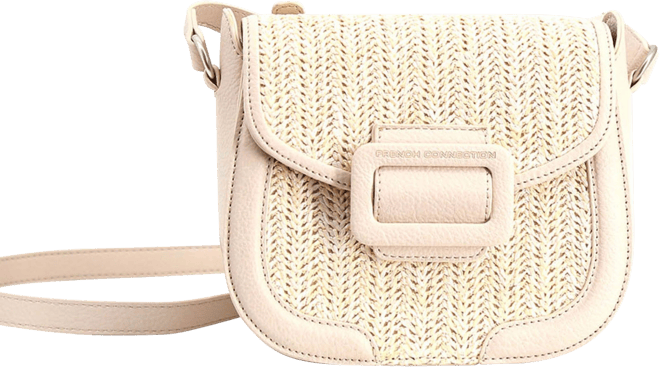 French Connection Shante Straw Crossbody Bag